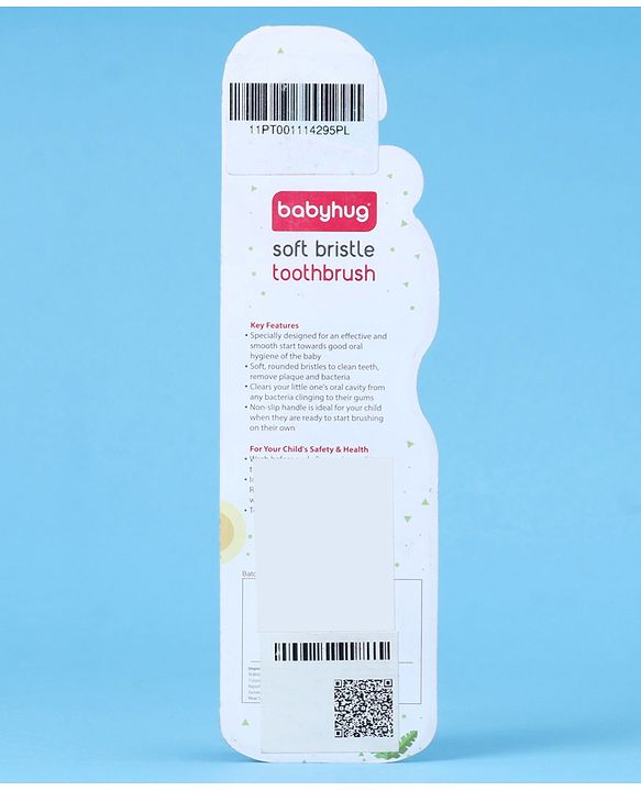Babyhug Ultra Soft Bristles Elephant Design Toothbrush - Blue