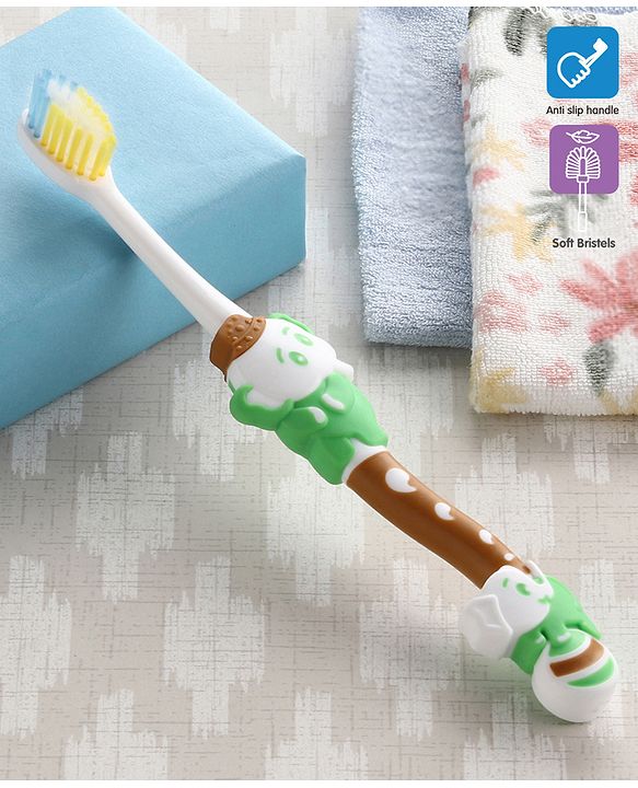 Babyhug Ultra Soft Bristles Elephant Design Toothbrush - Green