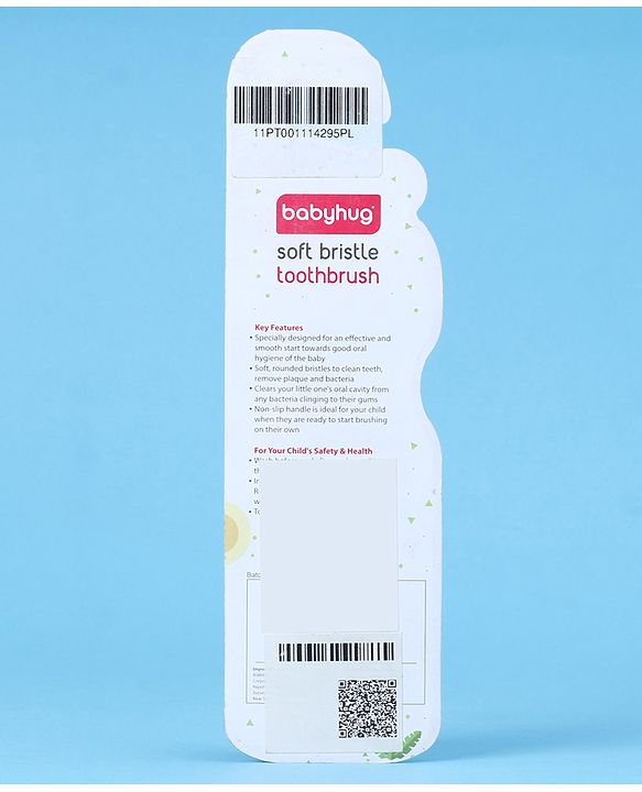 Babyhug Ultra Soft Bristles Elephant Design Toothbrush - Green