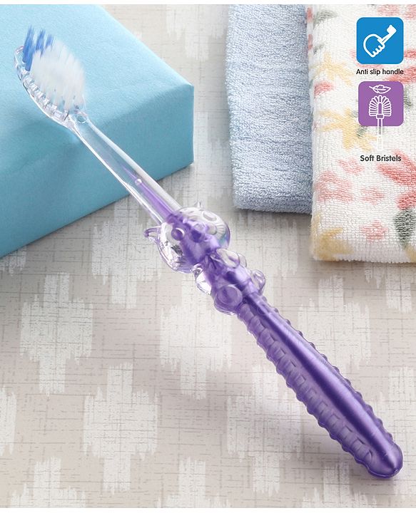 Babyhug Ultra Soft Bristles Tiger Design Toothbrush - Purple