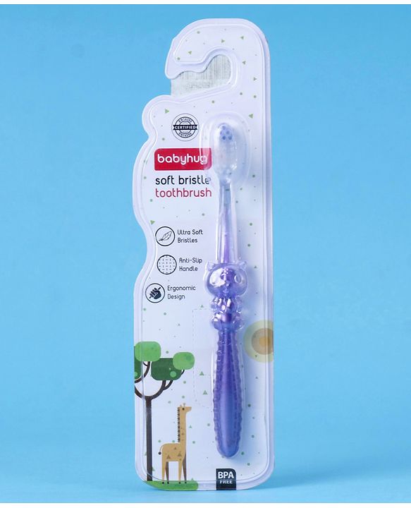 Babyhug Ultra Soft Bristles Tiger Design Toothbrush - Purple