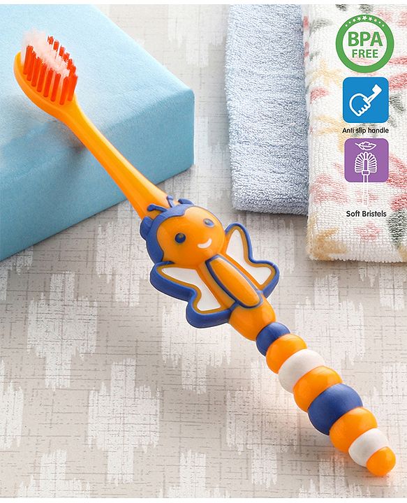 Babyhug Ultra Soft Bristles Bee Design Toothbrush (Color May Vary)