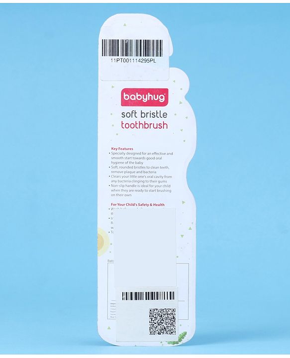 Babyhug Ultra Soft Bristles Bee Design Toothbrush (Color May Vary)