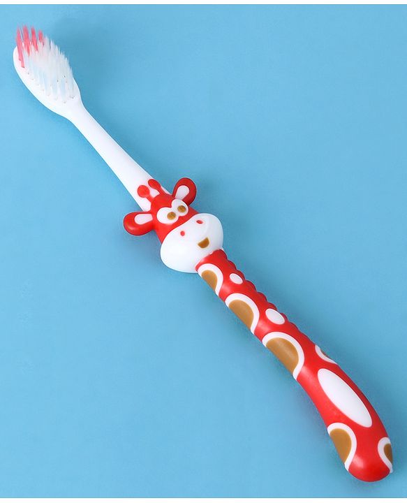 Babyhug Ultra Soft Bristles Giraffe Design Toothbrush - Red
