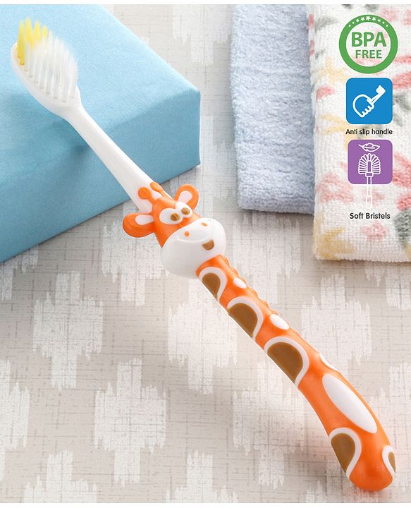 Babyhug Ultra Soft Bristles Giraffe Design Toothbrush - Orange