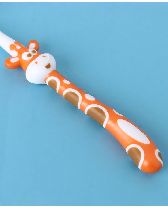 Babyhug Ultra Soft Bristles Giraffe Design Toothbrush - Orange