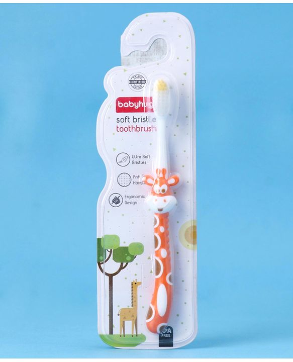 Babyhug Ultra Soft Bristles Giraffe Design Toothbrush - Orange