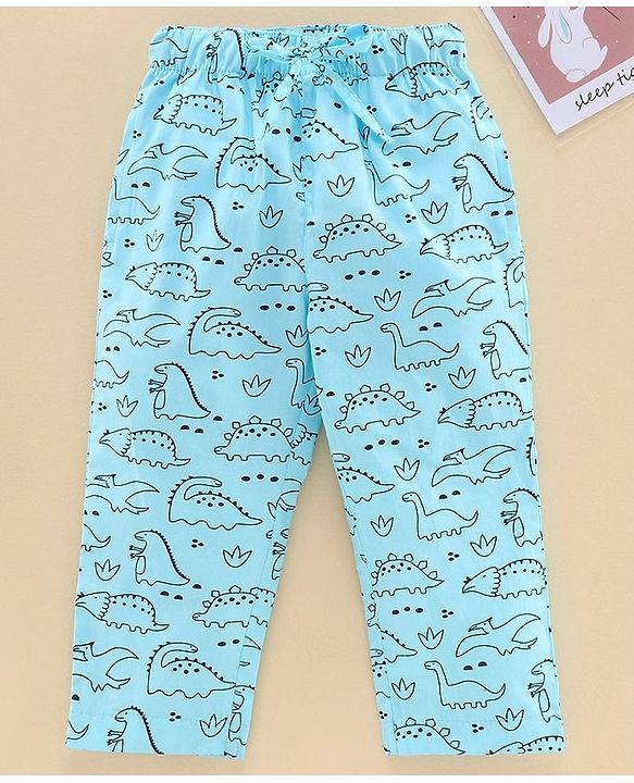 Babyhug Full Length Track Pant HD Dino Print - Blue