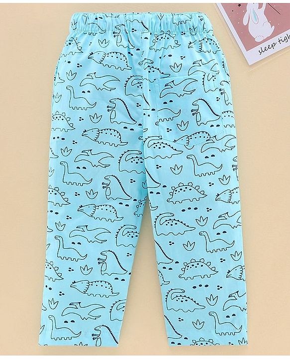 Babyhug Full Length Track Pant HD Dino Print - Blue