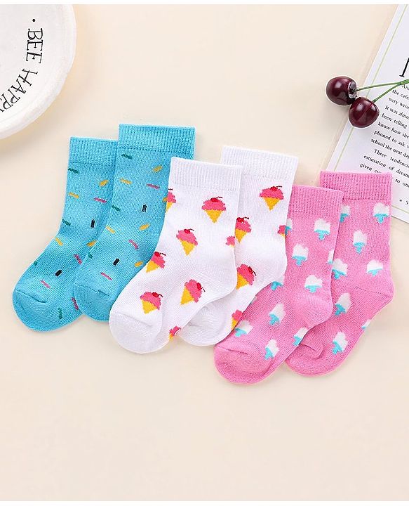 Cutewalk by Babyhug Socks Pack of 3 Pairs - Multicolour