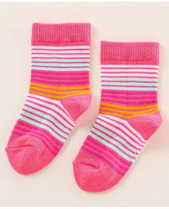 Cute Walk by Babyhug Antibacterial Ankle Length Socks Pack Of 3  - Pink