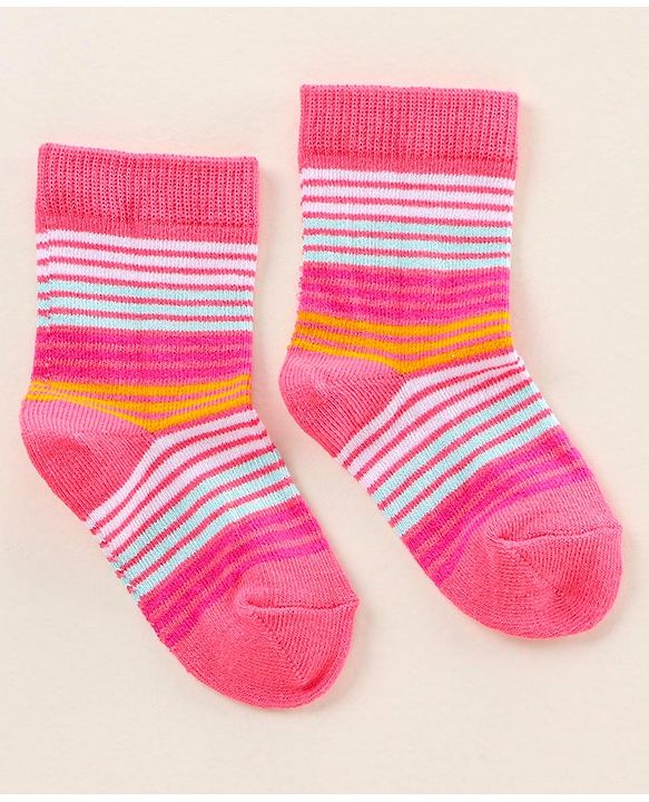 Cute Walk by Babyhug Antibacterial Ankle Length Socks Pack Of 3  - Pink