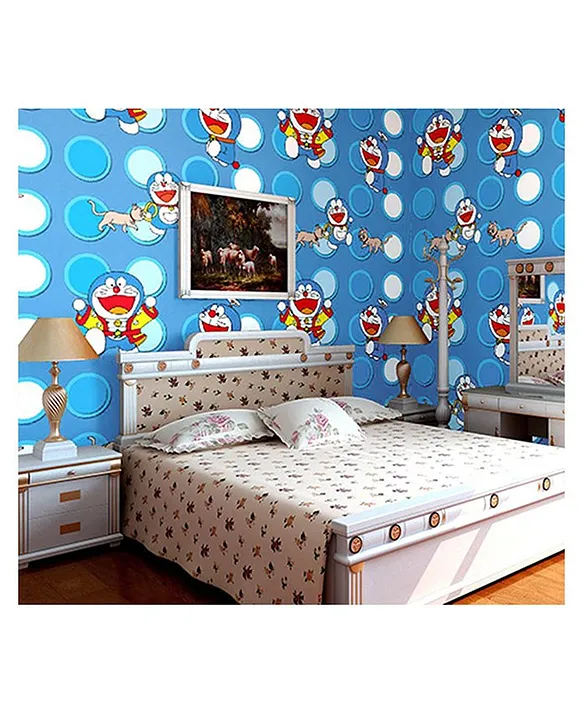Oren Empower Favourite Doraemon Cartoon Character Wallpaper Blue