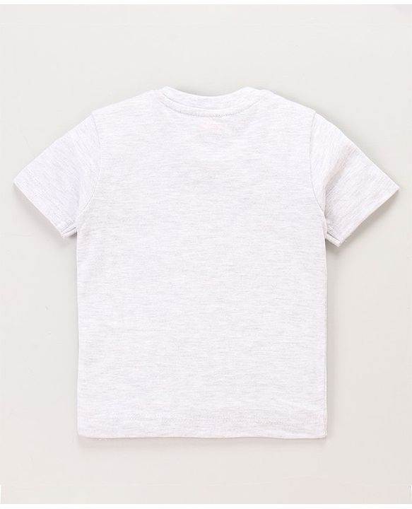 Babyhug Dungaree With Half Sleeves Tee Printed - Grey