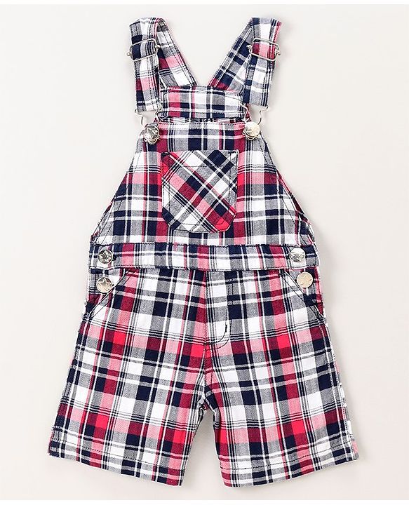 Babyhug Dungaree With Half Sleeves Tee Printed - Grey