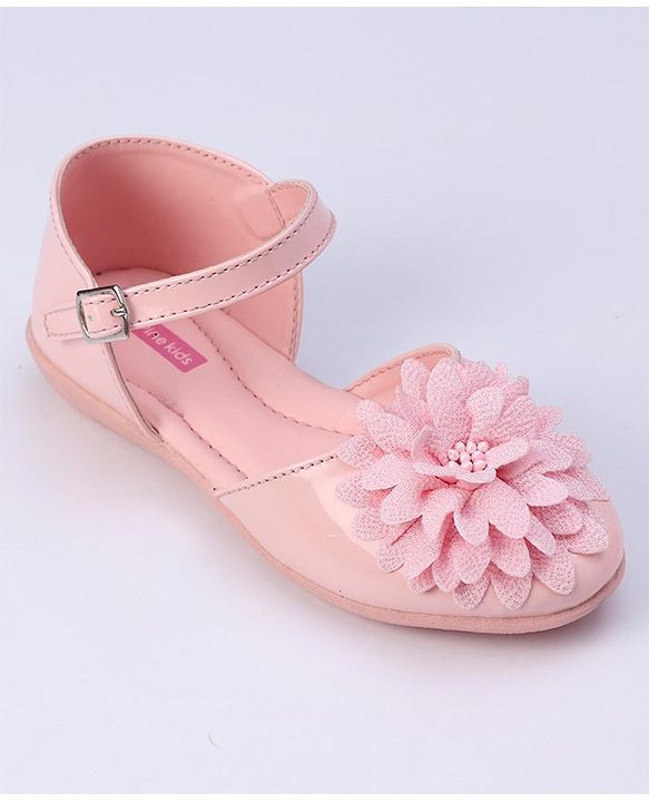 Pine Kids Belly Shoes Floral Applique - Golden