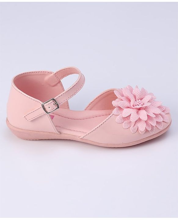 Pine Kids Belly Shoes Floral Applique - Golden