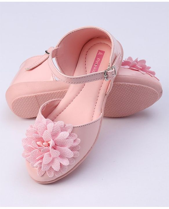 Pine Kids Belly Shoes Floral Applique - Golden