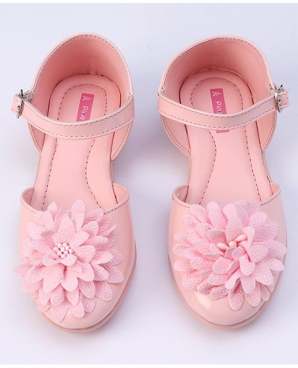 Pine Kids Belly Shoes Floral Applique - Golden