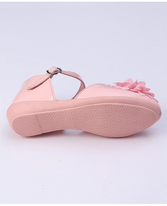 Pine Kids Belly Shoes Floral Applique - Golden
