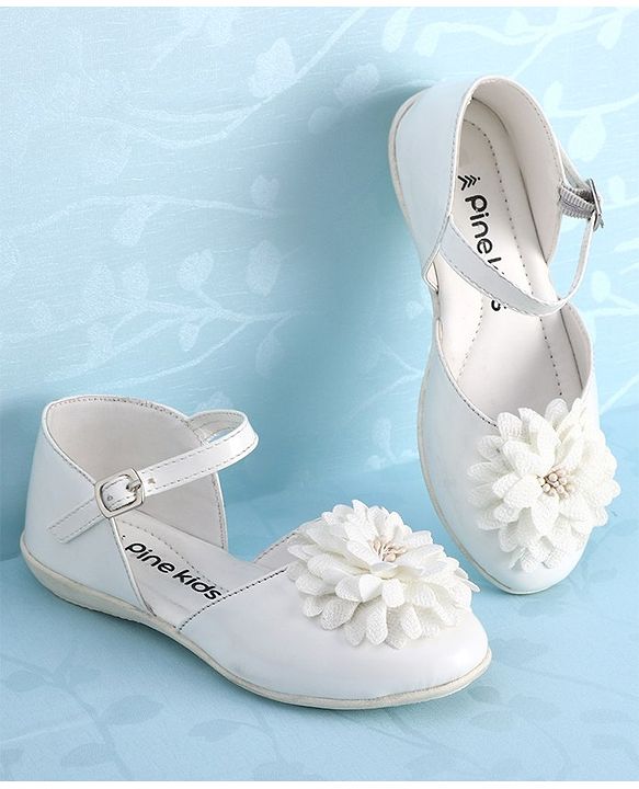 Pine Kids Belly Shoes Floral Applique - Golden