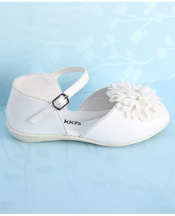Pine Kids Belly Shoes Floral Applique - Golden