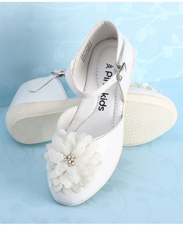 Pine Kids Belly Shoes Floral Applique - Golden