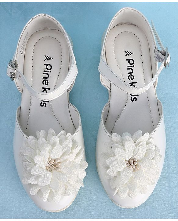 Pine Kids Belly Shoes Floral Applique - Golden