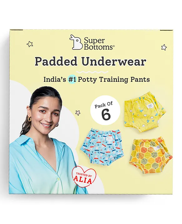 Superbottoms Padded Underwear-Pack Of 3 Potty Training Pants for Babies/  Toddlers/ Kids. 100% Cotton,Padded,Semi Waterproof,Pull UP Unisex Underwear  Trainers For Girls and Boys (Size 3, Striking White) - Buy Baby Care  Products