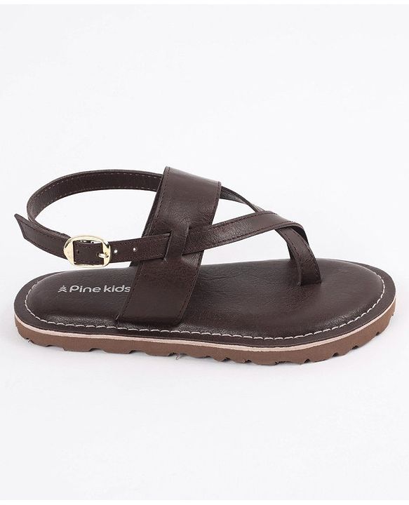 Pine Kids Ethnic Wear Sandals - Dark Brown
