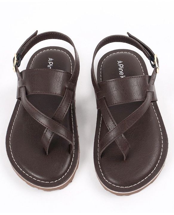 Pine Kids Ethnic Wear Sandals - Dark Brown