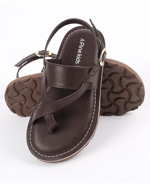 Pine Kids Ethnic Wear Sandals - Dark Brown