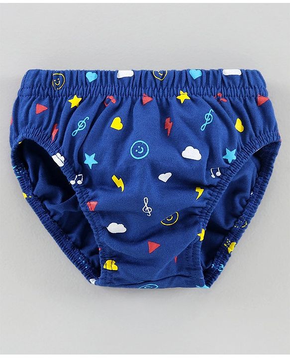 Babyhug 100% Cotton Briefs Multiprint Pack of 3 - Blue Red