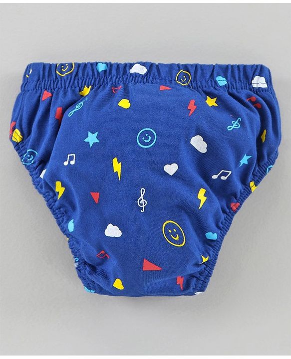 Babyhug 100% Cotton Briefs Multiprint Pack of 3 - Blue Red