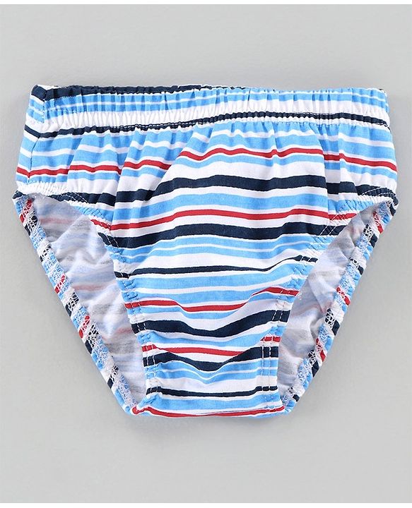 Babyhug 100% Cotton Briefs Multiprint Pack of 3 - Blue Red