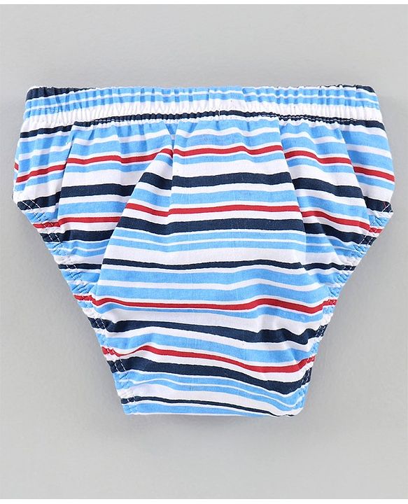 Babyhug 100% Cotton Briefs Multiprint Pack of 3 - Blue Red