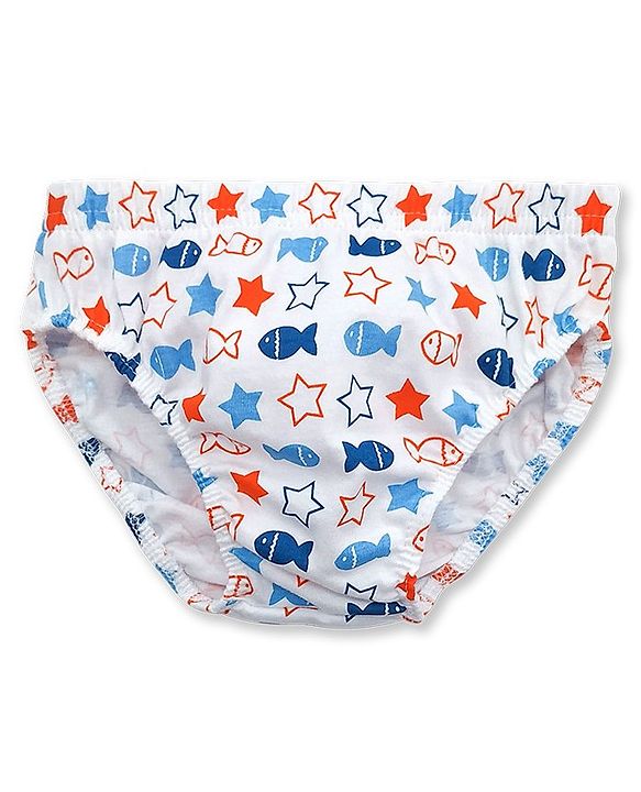 Babyhug 100% Cotton Breifs Pack of 3 - Blue, White