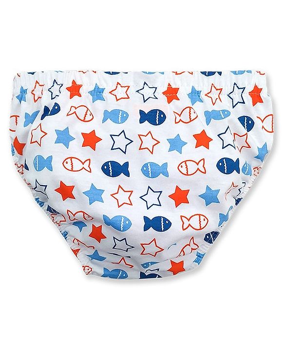 Babyhug 100% Cotton Breifs Pack of 3 - Blue, White