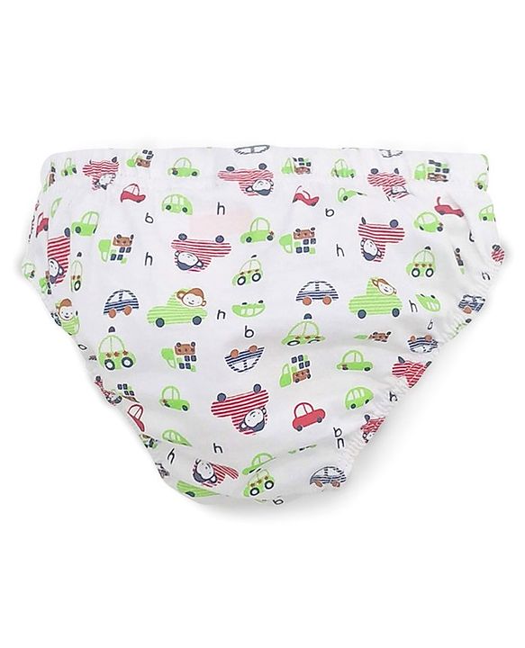Babyhug 100% Cotton Briefs Pack of 3 - White Green