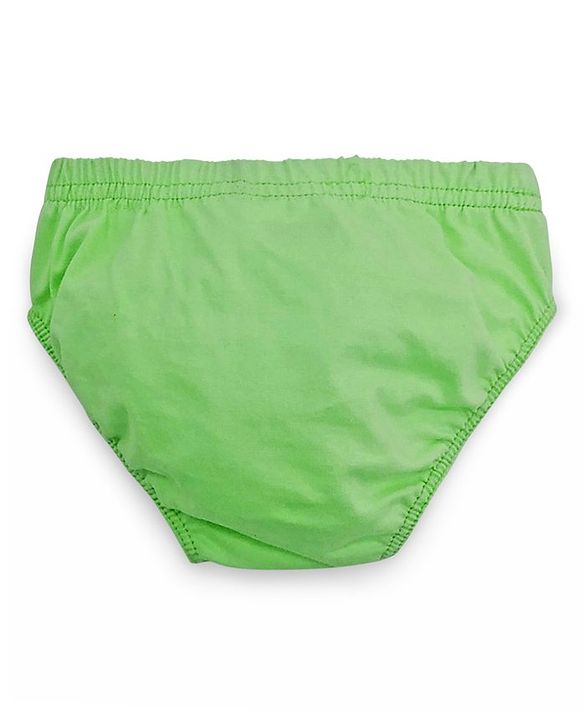 Babyhug 100% Cotton Briefs Pack of 3 - White Green