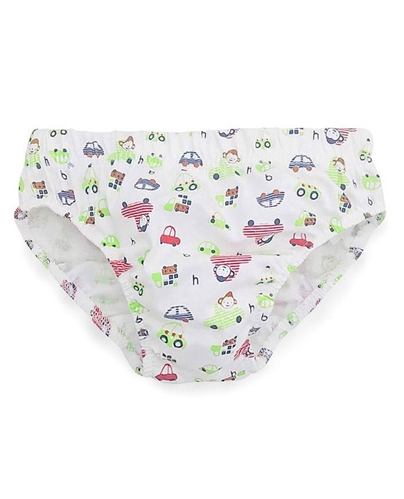 Babyhug 100% Cotton Briefs Pack of 3 - White Green