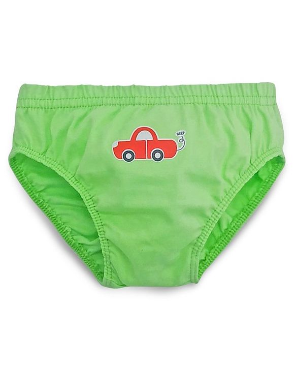 Babyhug 100% Cotton Briefs Pack of 3 - White Green