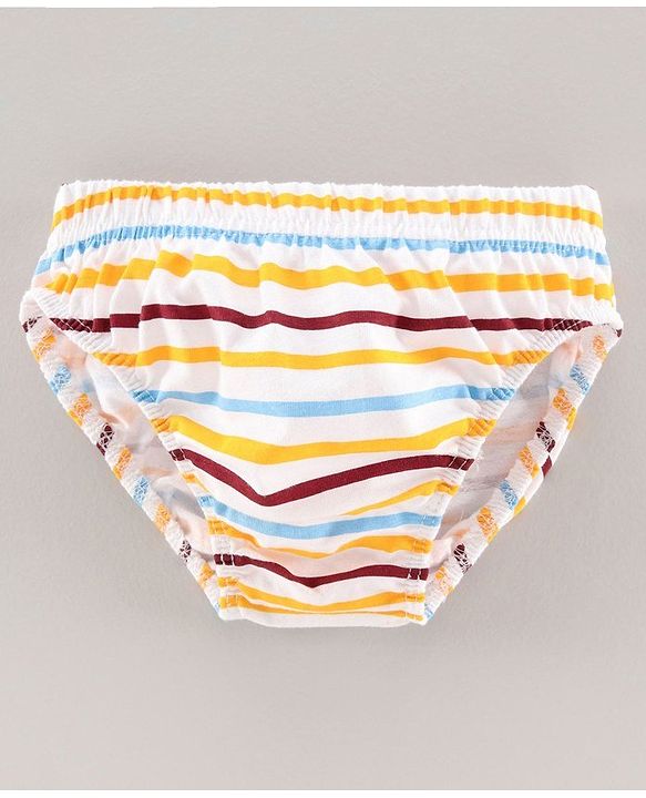 Babyhug 100% Cotton Brief Dino Print Pack of 3 - Yellow White