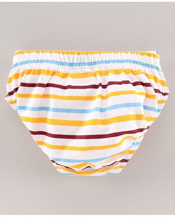Babyhug 100% Cotton Brief Dino Print Pack of 3 - Yellow White