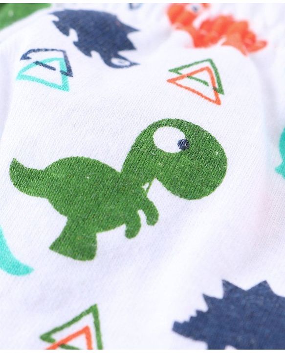 Babyhug 100% Cotton Brief Dino Print Pack of 3 - Orange
