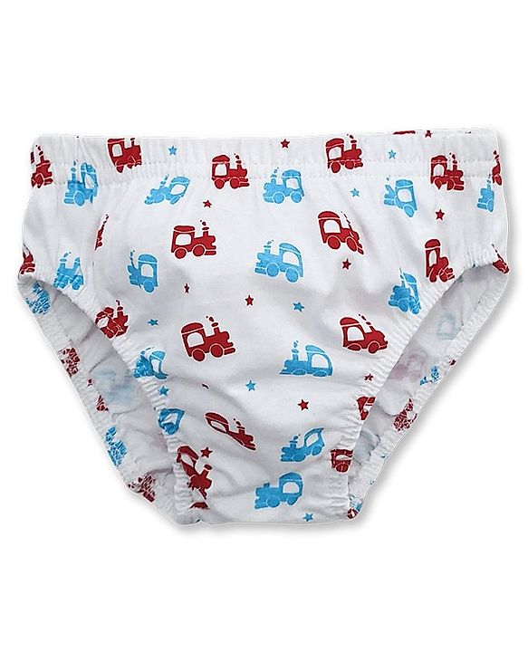 Babyhug 100% Cotton Briefs Pack of 3 - White Blue, Red