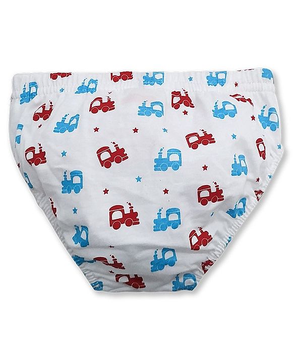 Babyhug 100% Cotton Briefs Pack of 3 - White Blue, Red
