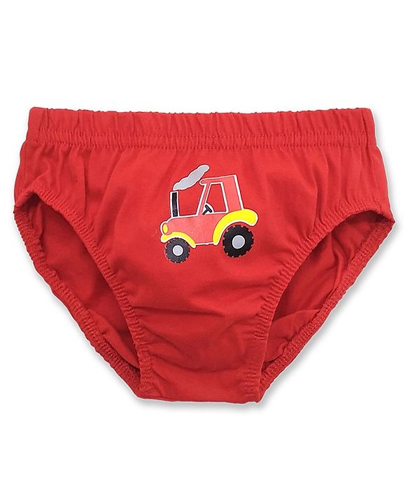 Babyhug 100% Cotton Briefs Pack of 3 - White Blue, Red