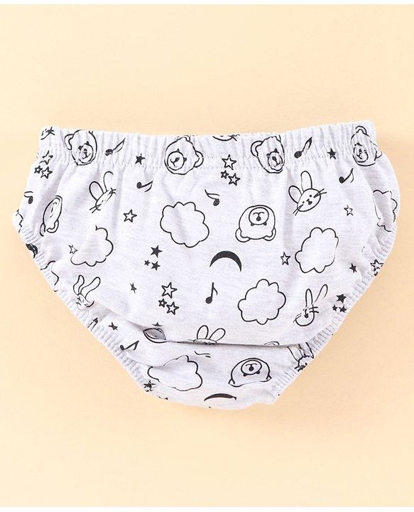 Babyhug 100% Cotton Breifs Pack of 3 - Blue Light Grey