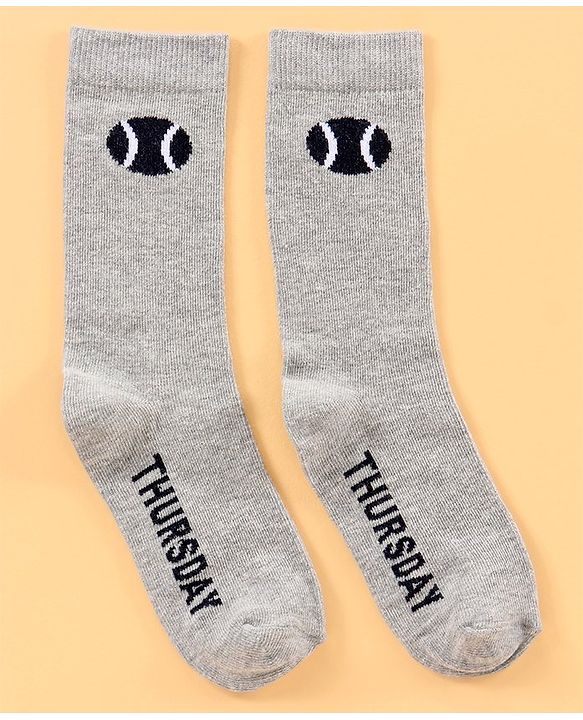 Pine Kids Mid Calf Length Anti-Microbial Socks Pack Of 6 - Blue Grey